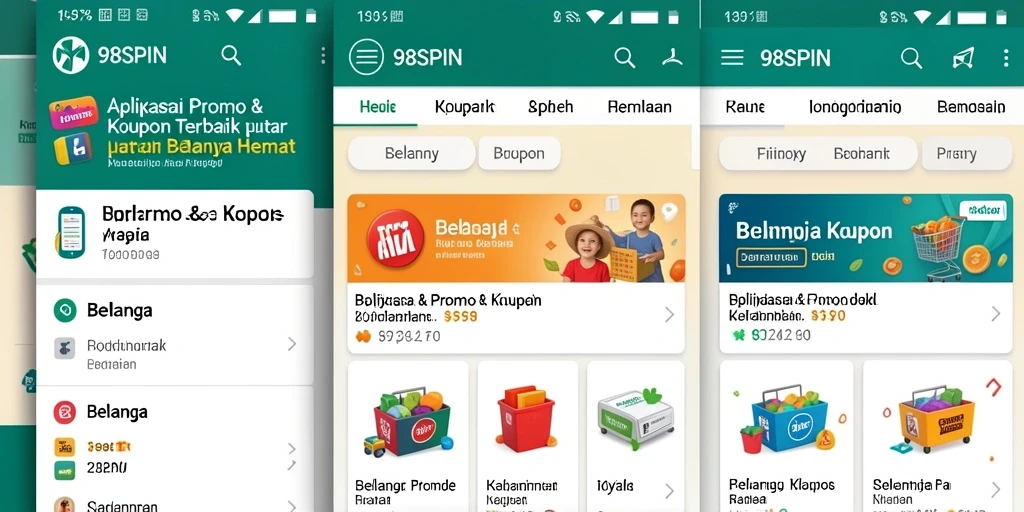 Tampilan antarmuka aplikasi 98SPIN yang menarik dan fungsional.