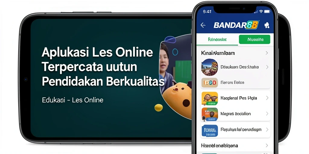 Tampilan antarmuka aplikasi Les Online BANDAR88 yang interaktif.
