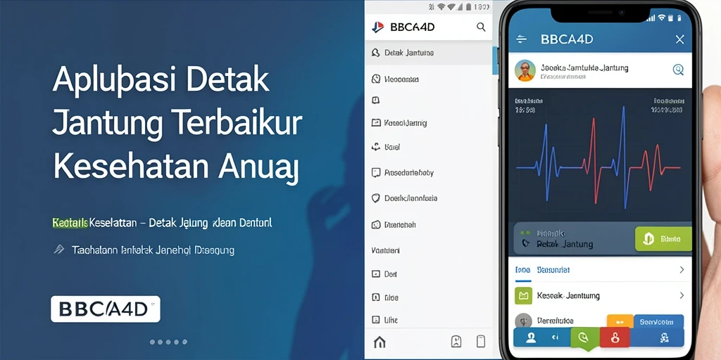 Antarmuka aplikasi BBCA4D yang menampilkan detak jantung.