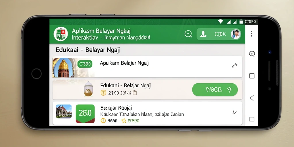 Tampilan aplikasi C7890 yang interaktif dan mudah digunakan dalam belajar ngaji.
