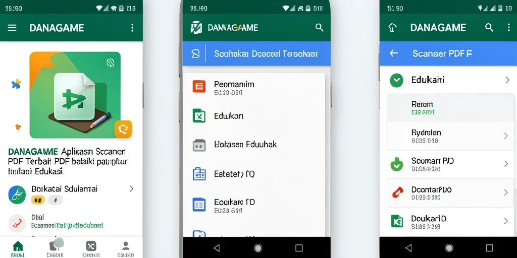 Antarmuka aplikasi DANAGAME untuk Scanner PDF yang user-friendly.