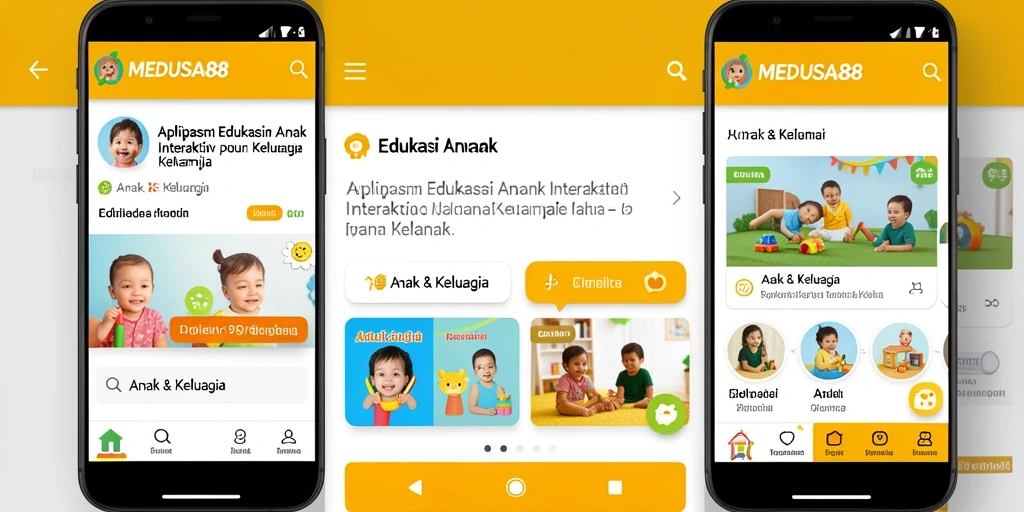 Tampilan antarmuka MEDUSA88 yang ramah anak dan menarik.