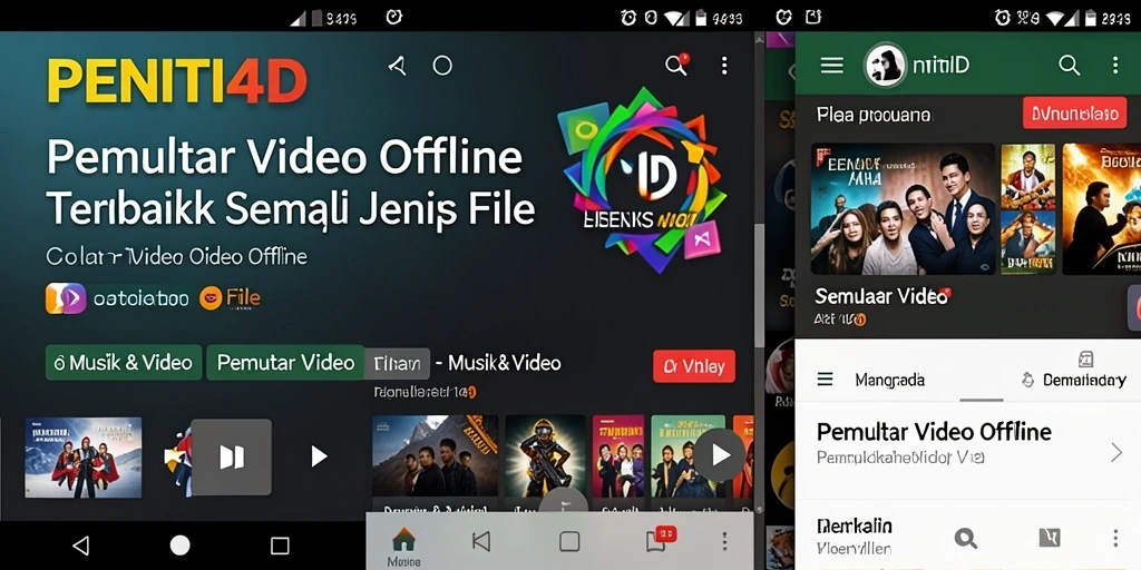 Tampilan antarmuka PENITI4D yang intuitif untuk Pemutar Video Offline.